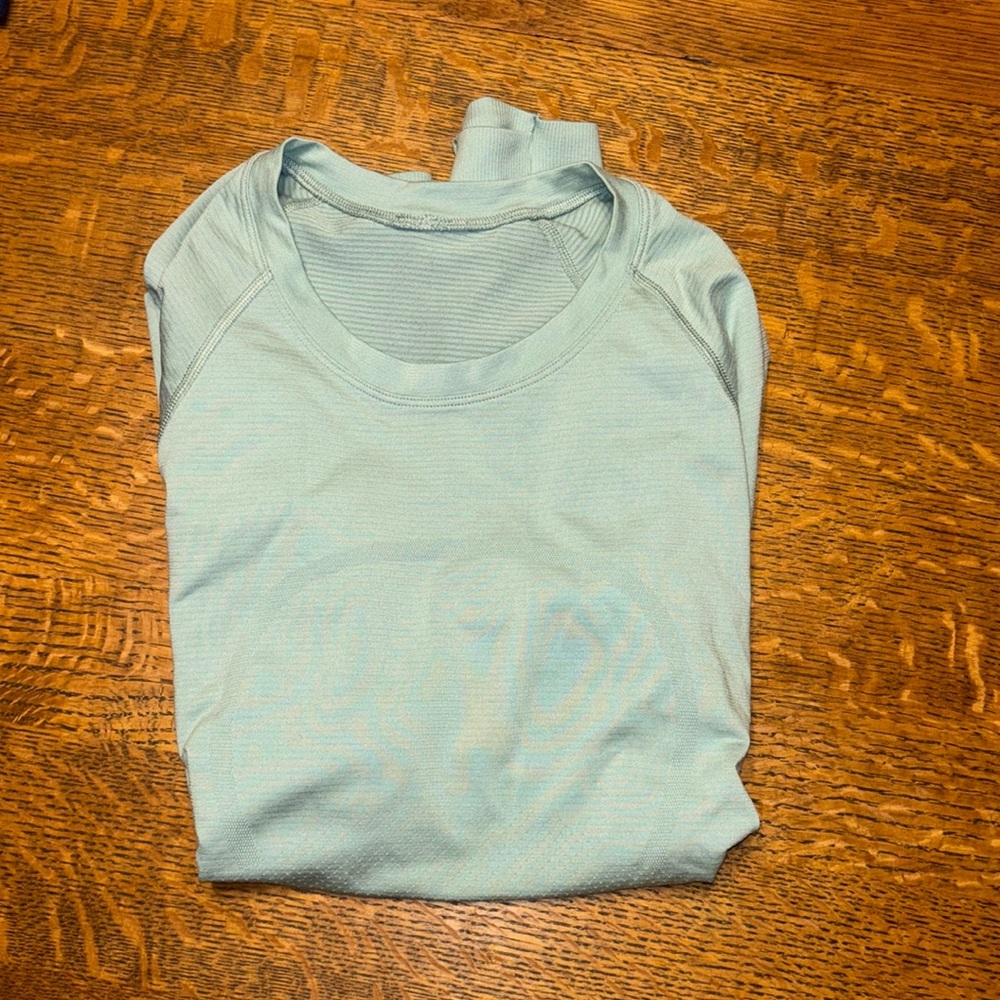 Lululemon swiftly longsleeve full length Light Blue Crewneck Top